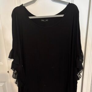 Lane Bryant Black Ruffle Sleeve Top